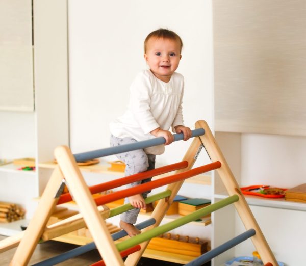 toddler climbing for motor skill development