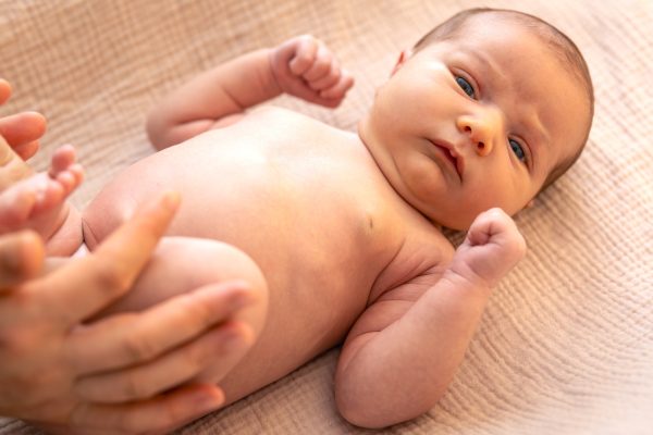 Newborn baby girl. Newborn baby close-up.