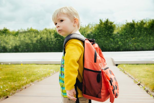 Toddler with backpack going to leave - SKIDamarink KIDs Toddler with backpack going to leave