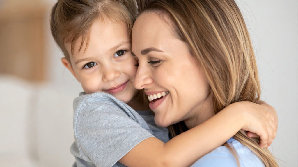 Mom and daughter hugging, self-regulation, out of survival mode